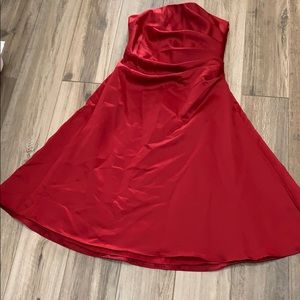 Alfred Angelo silk red cranberry bridesmaids dress